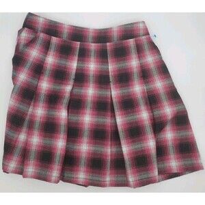 Dixxon Flannel Co. The Viper Mason Plaid Pleated Skater Skirt Size S Pink